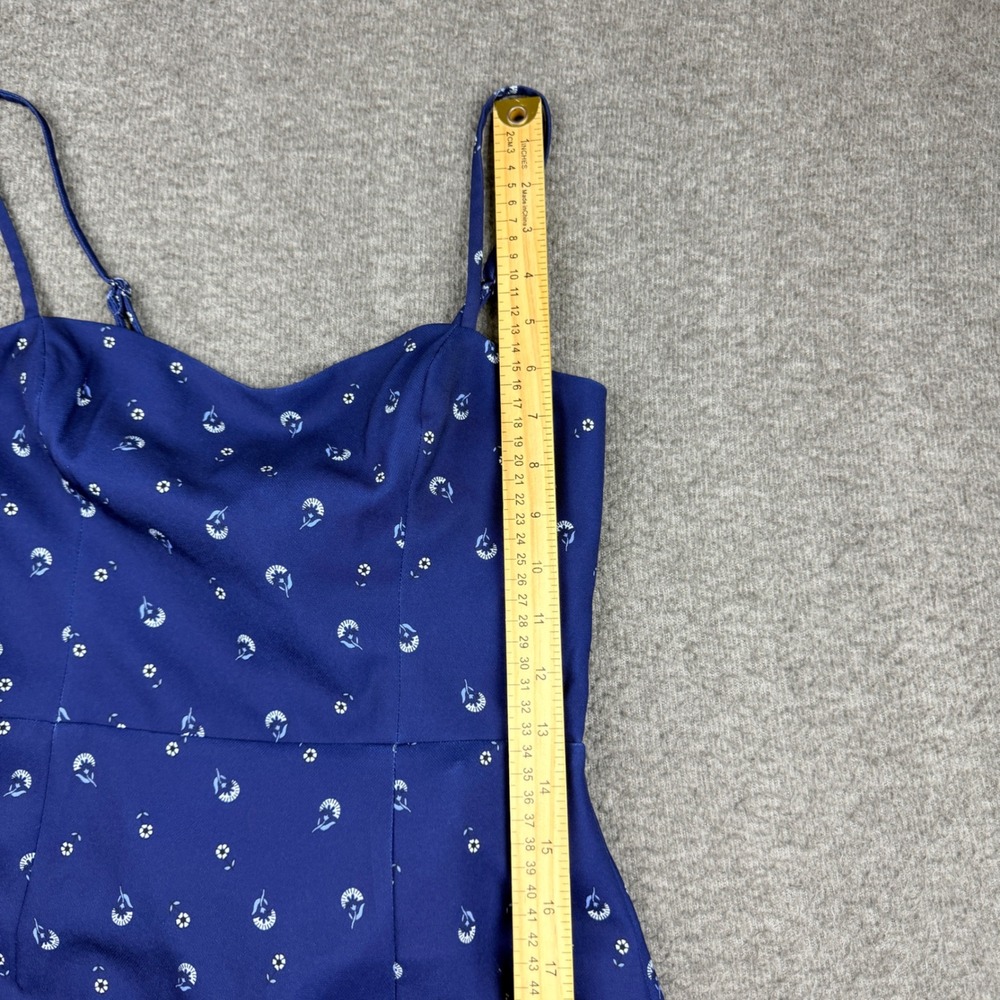 French Connection Blue Floral Tie Back Mini Dress Women's US 4 XS - Picture 5 of 11